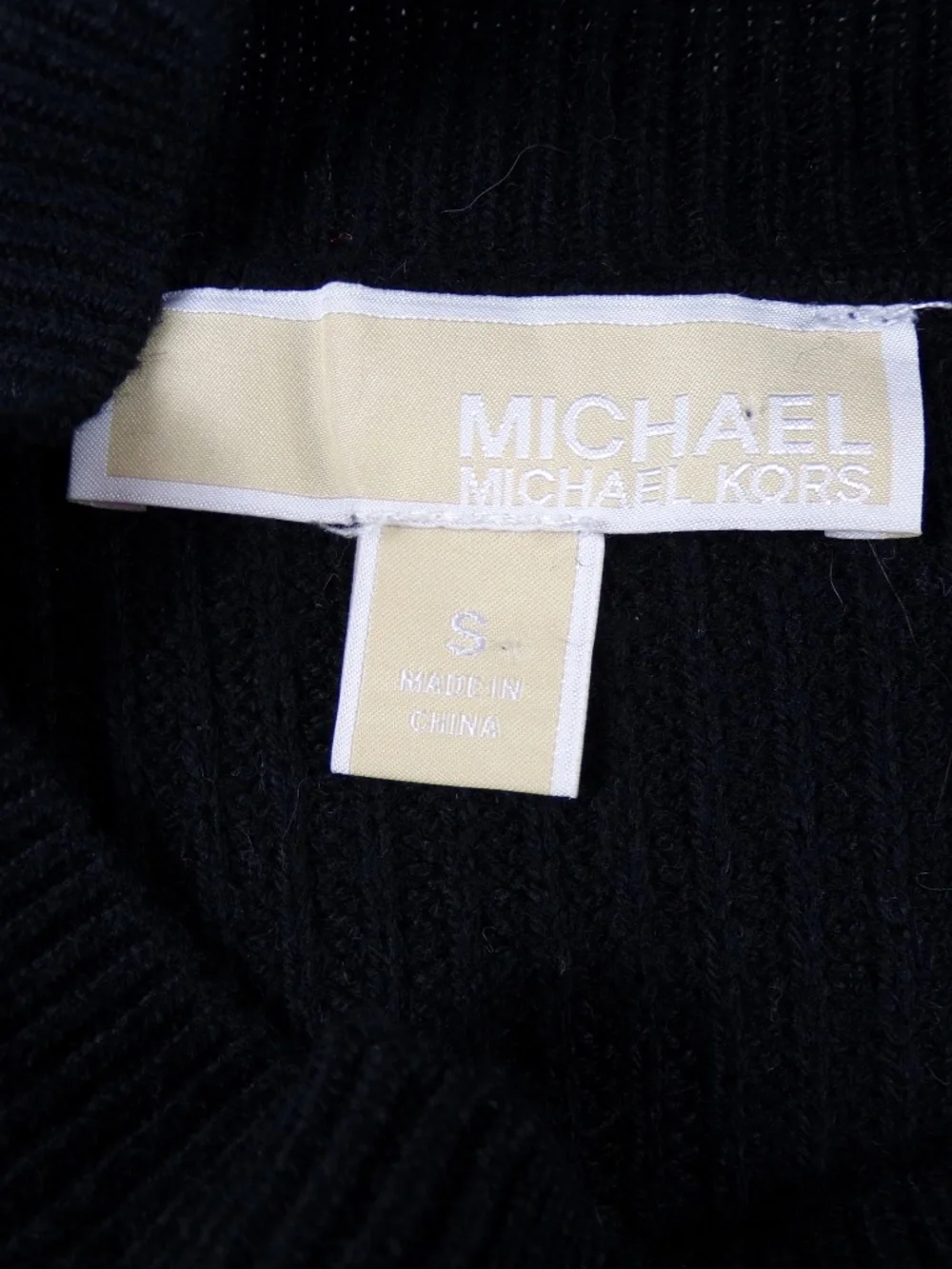 Michael Kors Leopard Cuff faux-fur women's sweater Size S Black